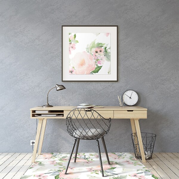 Bürostuhlunterlage Pastellblumen