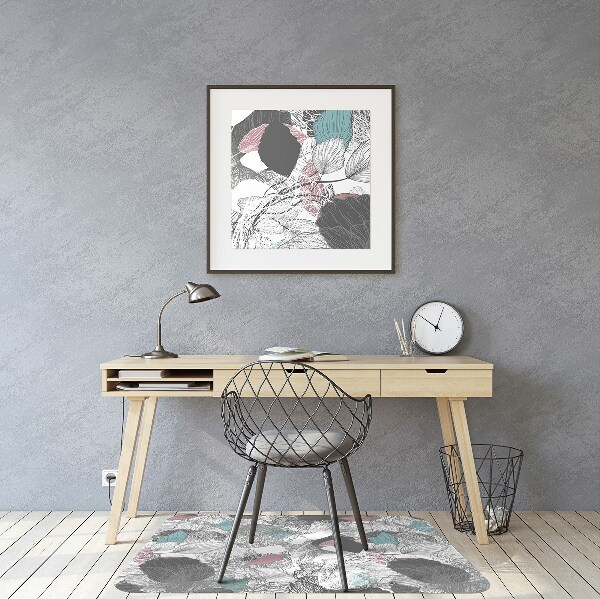 Bürostuhlunterlage Blumenmuster