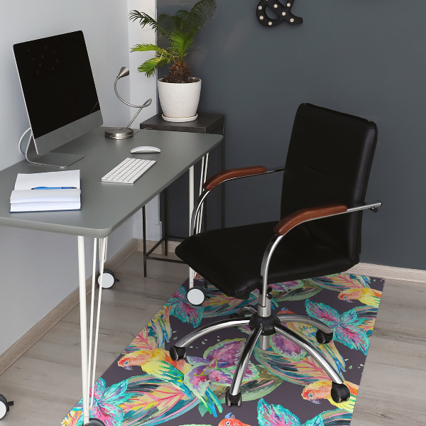 Bürostuhlunterlage Bunte Papageien