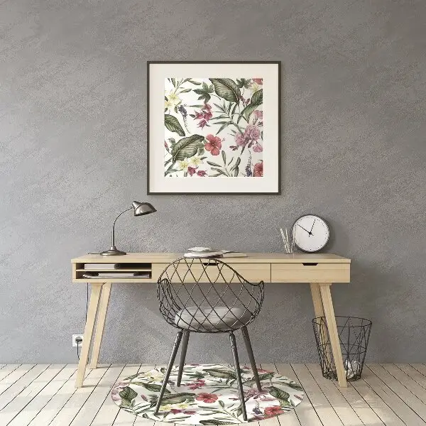 Bürostuhlunterlage Tropische Blumen