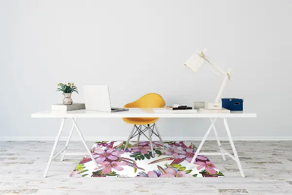 Bürostuhlunterlage Pinke Blumen