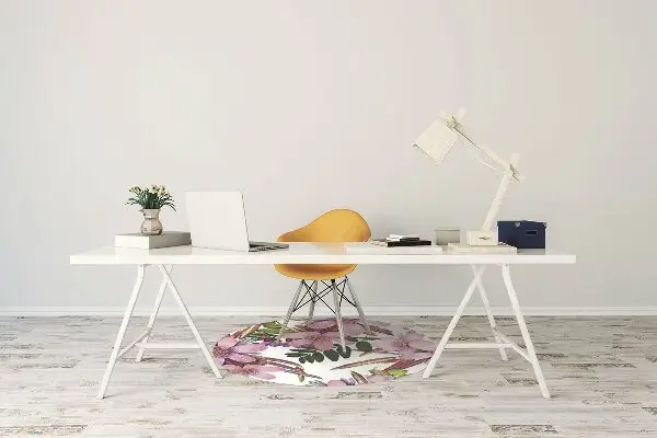 Bürostuhlunterlage Pinke Blumen