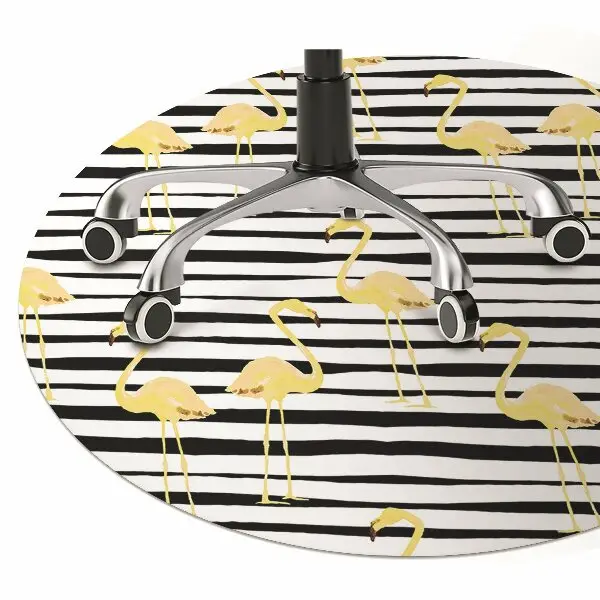 Stuhlmatte für Hartböden Goldene Flamingos