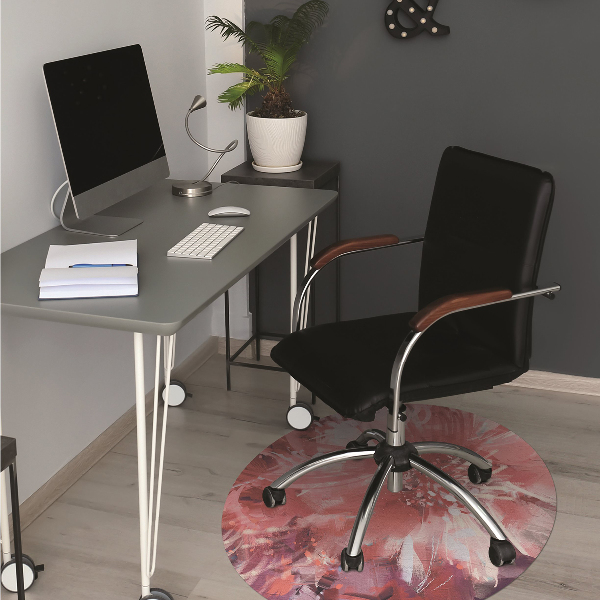Bürostuhlunterlage rote Blume