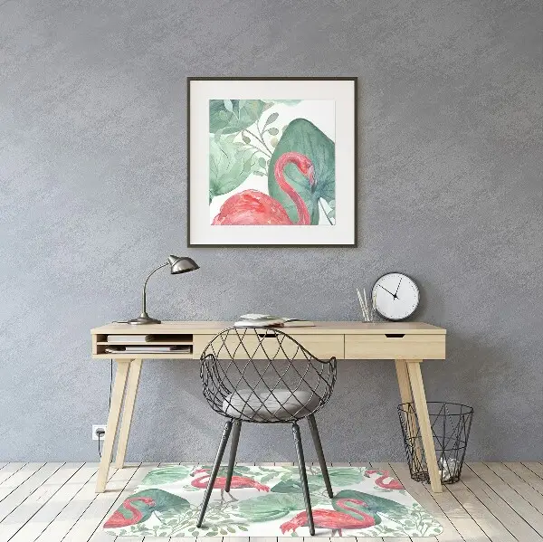 Bodenschutzmatte Exotische Flamingos.
