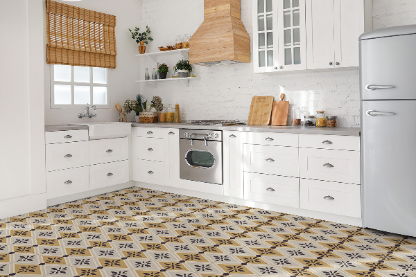 Vinyl fliesen selbstklebend Buntes Blumenmuster