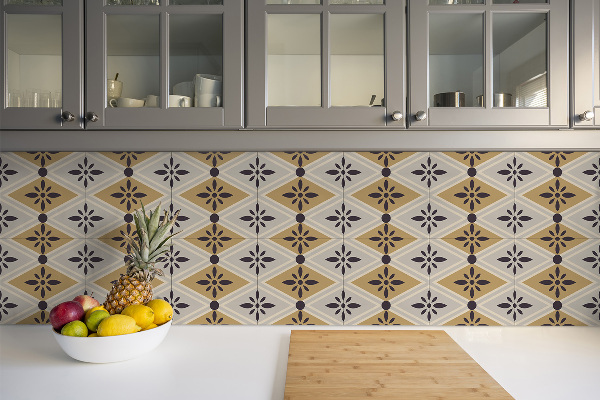 Vinyl fliesen selbstklebend Buntes Blumenmuster