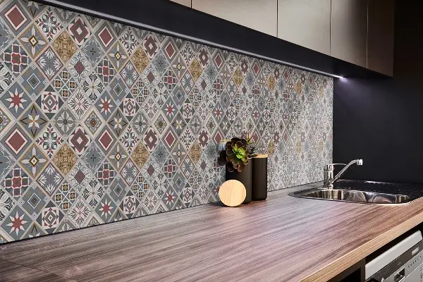 Vinyl wandverkleidung selbstklebend Türkisches Patchwork